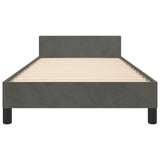 NNEVL Bed Frame without Mattress Dark Grey 107x203 cm King Single Size Velvet
