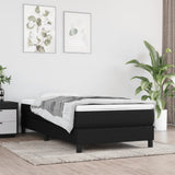 NNEVL Box Spring Bed with Mattress Black 106x203 cm King Single Size Fabric