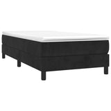 NNEVL Box Spring Bed with Mattress Black 106x203 cm King Single Size Velvet