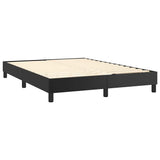 NNEVL Box Spring Bed with Mattress&LED Black 153x203 cm Queen Size Faux Leather