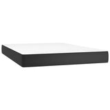NNEVL Box Spring Bed with Mattress&LED Black 153x203 cm Queen Size Faux Leather