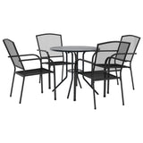 NNEVL Stackable Garden Chair Set 5 Piece Anthracite Powder-coated Steel