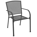NNEVL Stackable Garden Chair Set 5 Piece Anthracite Powder-coated Steel