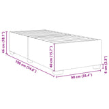 NNEVL Bed Frame without Mattress Black 90x190 cm Fabric