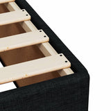 NNEVL Bed Frame without Mattress Black Double Fabric