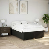 NNEVL Bed Frame without Mattress Black Double Fabric