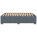 NNEVL Bed Frame without Mattress Dark Grey Queen Velvet
