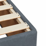 NNEVL Bed Frame without Mattress Dark Grey Queen Velvet
