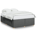 NNEVL Bed Frame without Mattress Dark Grey Queen Fabric