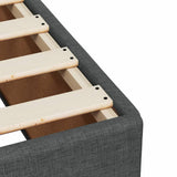 NNEVL Bed Frame without Mattress Dark Grey Queen Fabric