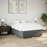 NNEVL Bed Frame without Mattress Dark Grey Queen Fabric