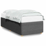 NNEVL Bed Frame without Mattress Dark Grey 90x190 cm Fabric
