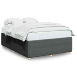 NNEVL Bed Frame without Mattress Dark Grey Double Fabric
