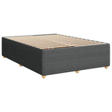 NNEVL Bed Frame without Mattress Dark Grey Double Fabric