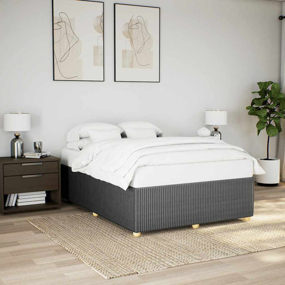 NNEVL Bed Frame without Mattress Dark Grey Double Fabric