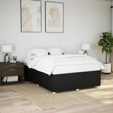 NNEVL Bed Frame without Mattress Black Queen Fabric