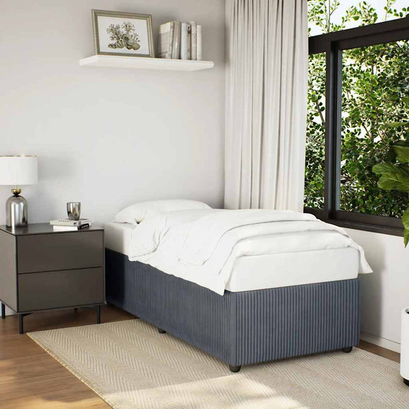 NNEVL Bed Frame without Mattress Dark Grey King Single Velvet