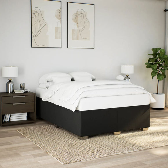 NNEVL Box Spring Bed with Mattress Dark Grey Double Fabric