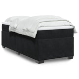 NNEVL Box Spring Bed with Mattress Black King Single Velvet