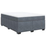NNEVL Box Spring Bed with Mattress Dark Grey Queen Velvet