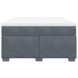 NNEVL Box Spring Bed with Mattress Dark Grey Queen Velvet