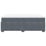 NNEVL Box Spring Bed with Mattress Dark Grey Queen Velvet