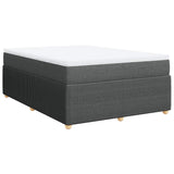 NNEVL Box Spring Bed with Mattress Black Double Fabric