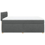NNEVL Box Spring Bed with Mattress Dark Grey Queen Fabric