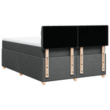NNEVL Box Spring Bed with Mattress Dark Grey Queen Fabric