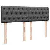 NNEVL Box Spring Bed with Mattress Dark Grey Queen Fabric