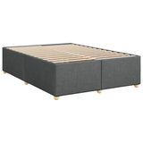 NNEVL Box Spring Bed with Mattress Dark Grey Queen Fabric