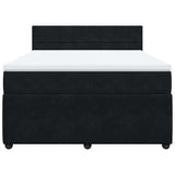NNEVL Box Spring Bed with Mattress Black Queen Velvet