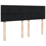 NNEVL Box Spring Bed with Mattress Black Queen Velvet
