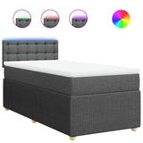 NNEVL Box Spring Bed with Mattress Light Grey King Single Fabric