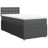 NNEVL Box Spring Bed with Mattress Light Grey King Single Fabric