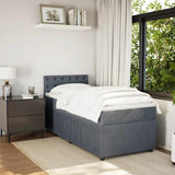 NNEVL Box Spring Bed with Mattress Light Grey King Single Fabric