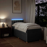 NNEVL Box Spring Bed with Mattress Light Grey King Single Fabric