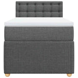 NNEVL Box Spring Bed with Mattress Light Grey King Single Fabric
