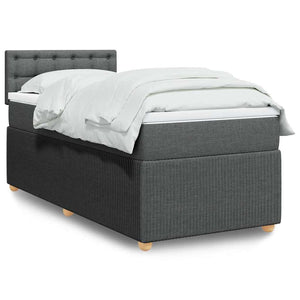 NNEVL Box Spring Bed with Mattress Light Grey King Single Fabric