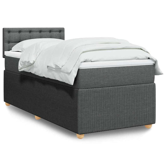 NNEVL Box Spring Bed with Mattress Light Grey King Single Fabric