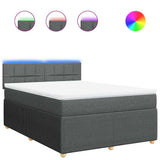 NNEVL Box Spring Bed with Mattress Light Grey Queen Fabric