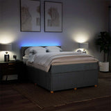NNEVL Box Spring Bed with Mattress Light Grey Queen Fabric