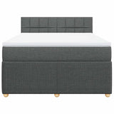 NNEVL Box Spring Bed with Mattress Light Grey Queen Fabric