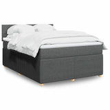 NNEVL Box Spring Bed with Mattress Light Grey Queen Fabric