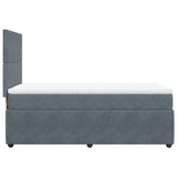NNEVL Box Spring Bed with Mattress Dark Grey King Single Velvet
