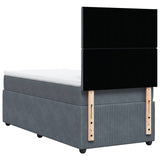 NNEVL Box Spring Bed with Mattress Dark Grey King Single Velvet