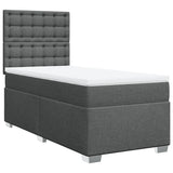 NNEVL Box Spring Bed with Mattress Dark Grey King Single Fabric