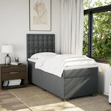 NNEVL Box Spring Bed with Mattress Dark Grey King Single Fabric