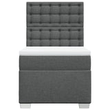 NNEVL Box Spring Bed with Mattress Dark Grey King Single Fabric
