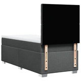NNEVL Box Spring Bed with Mattress Dark Grey King Single Fabric